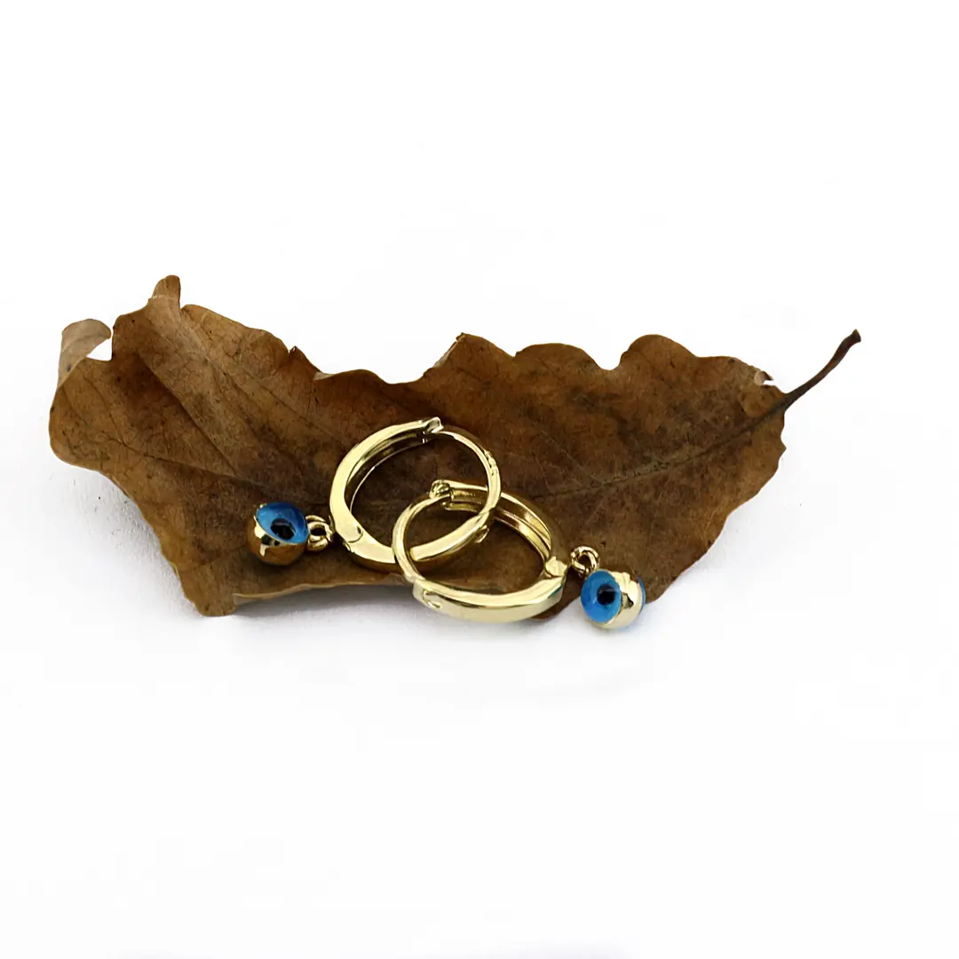 Evil Eyelu Gold Hoop Earrings