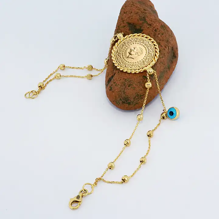 Ziynet Çeyrek Liralı Dorika & Nazar Boncuklu Bileklik