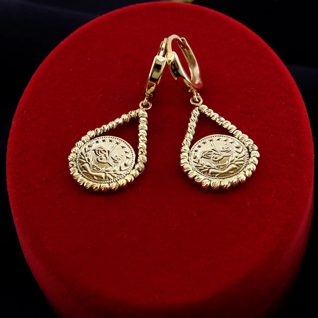 Reşat Baskı Lira Coin Earrings