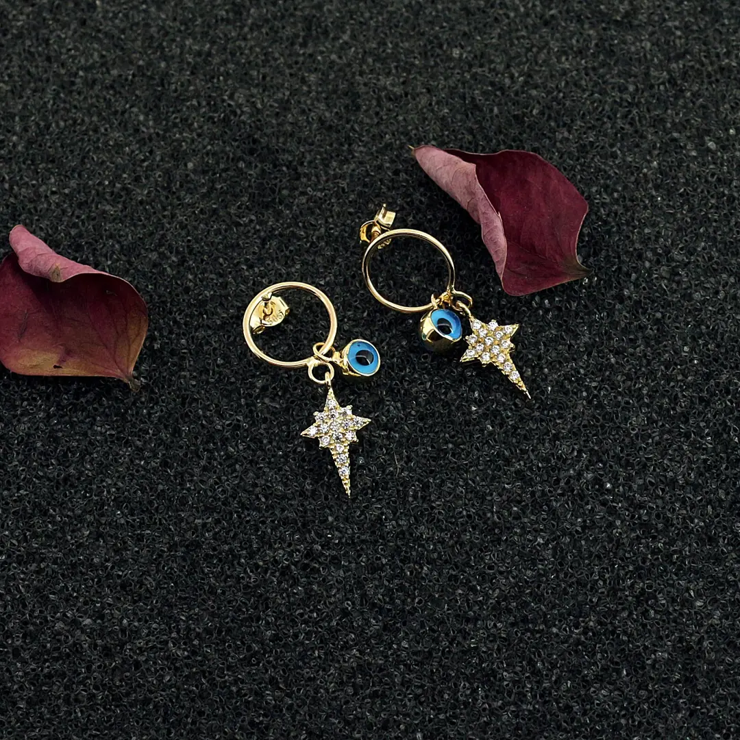 Kuzey Star Evil Eyelu Earrings