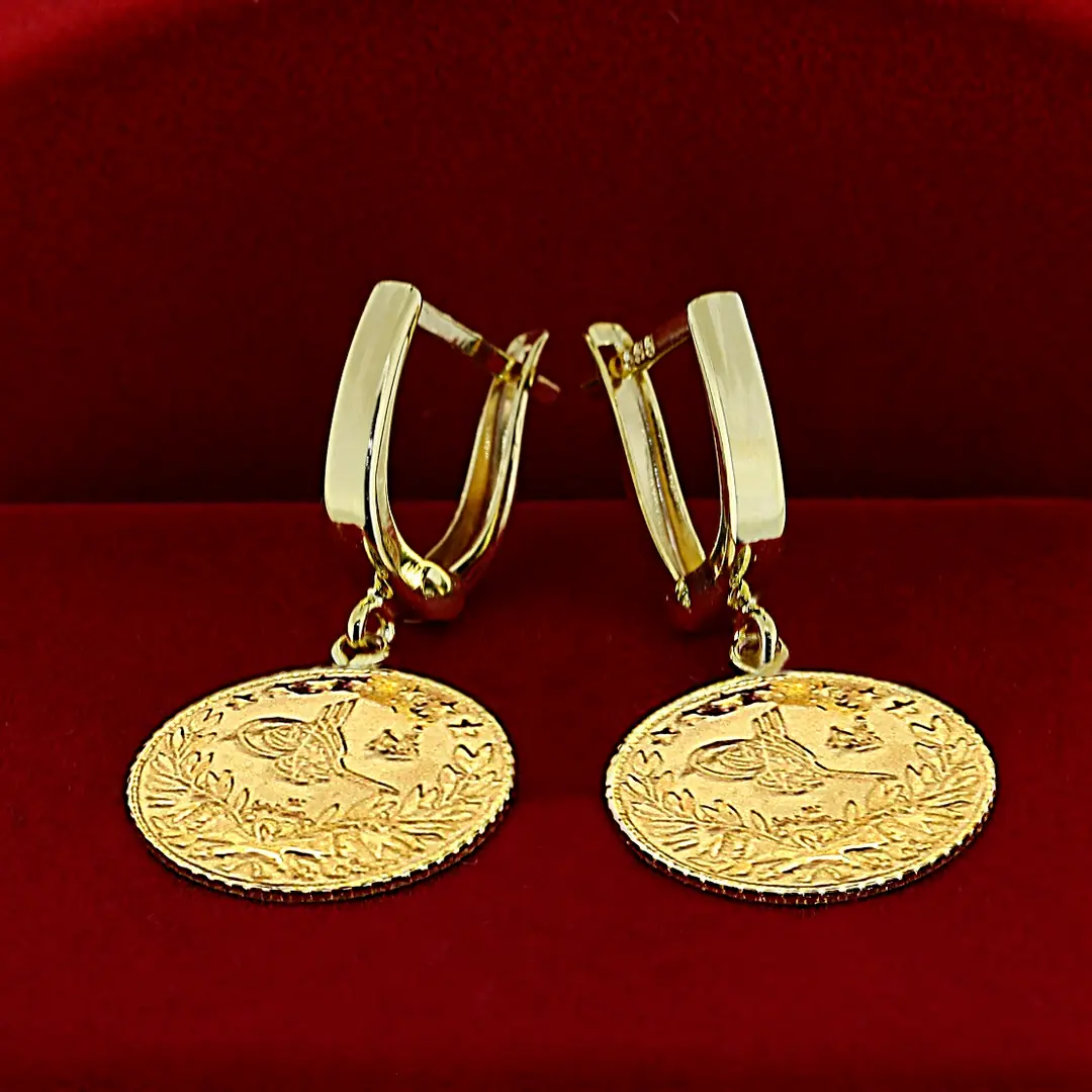 Reşat Quarter Lira Coin Hoop Earrings