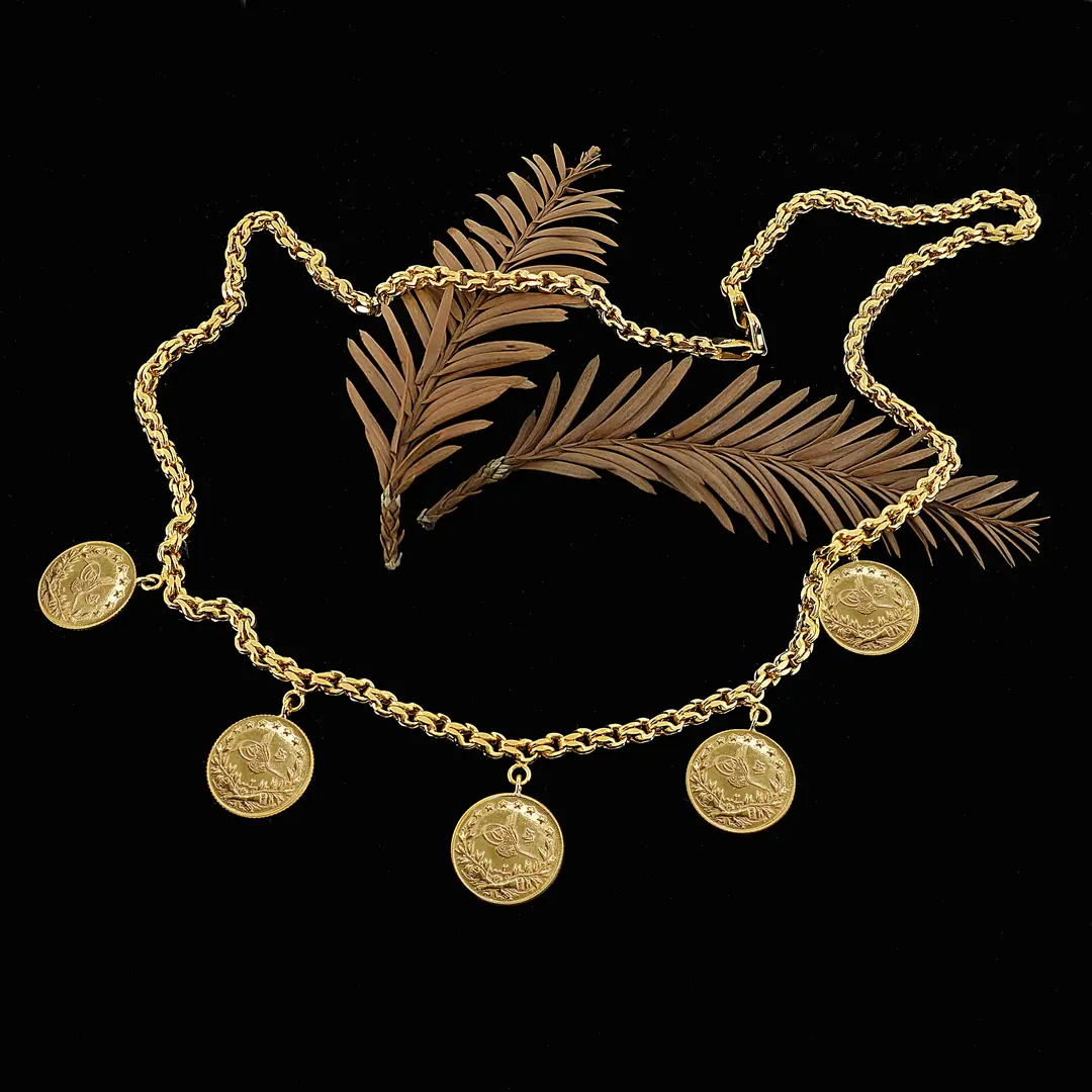 Reşat Quarter Five Lira Coin Necklace