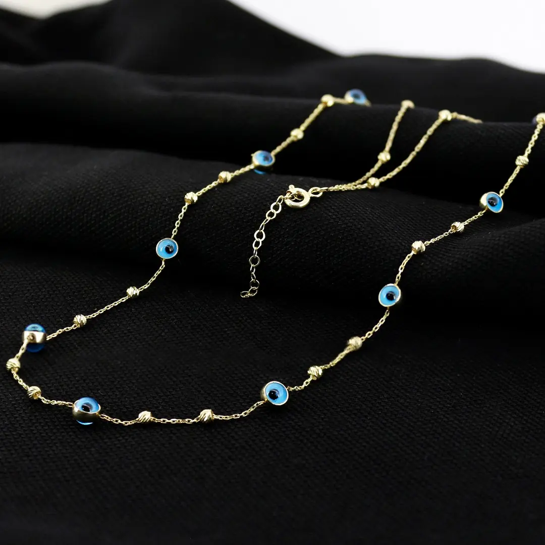 Evil Eyelu Dorica Toplu Gold Necklace