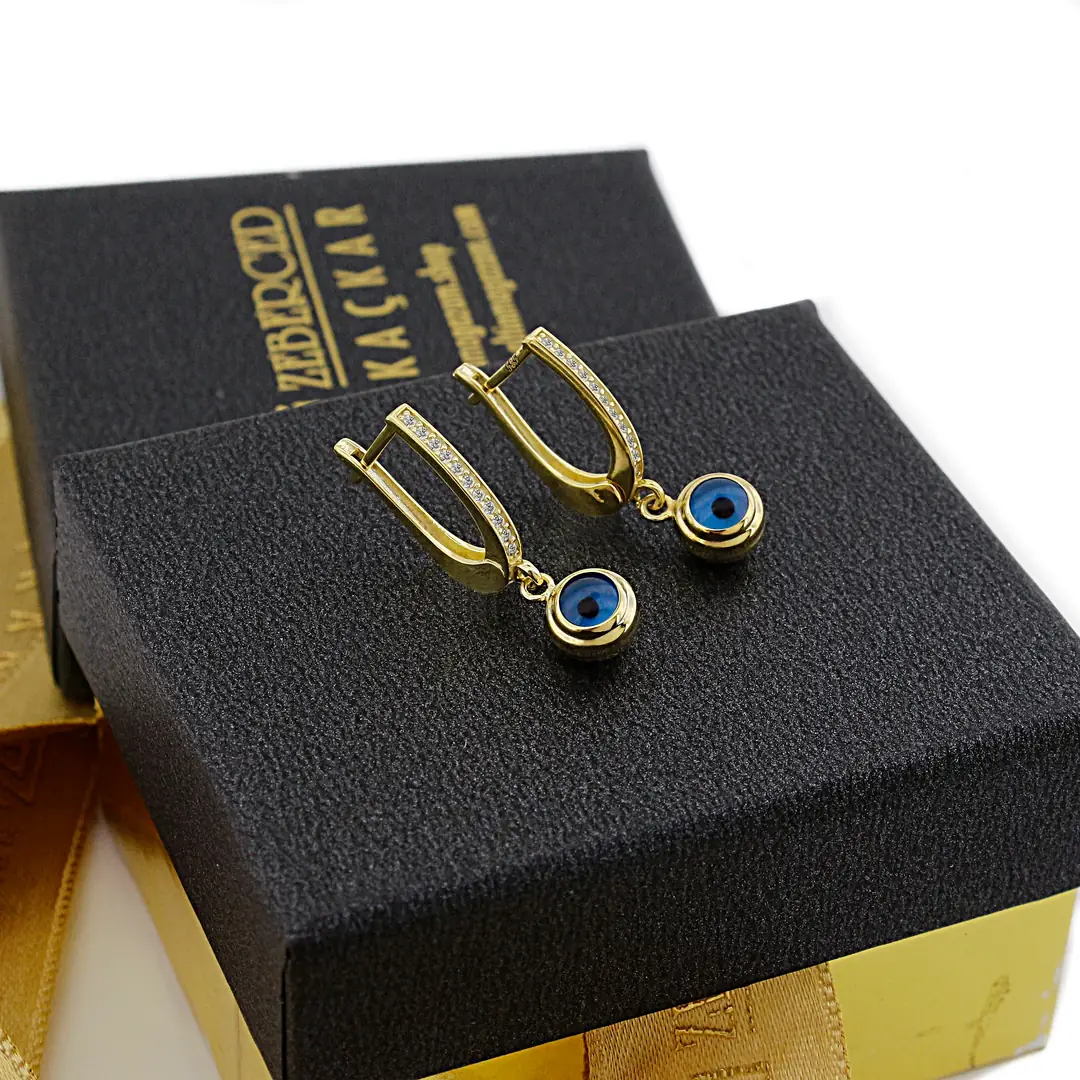Evil Eyelu Gold Earrings