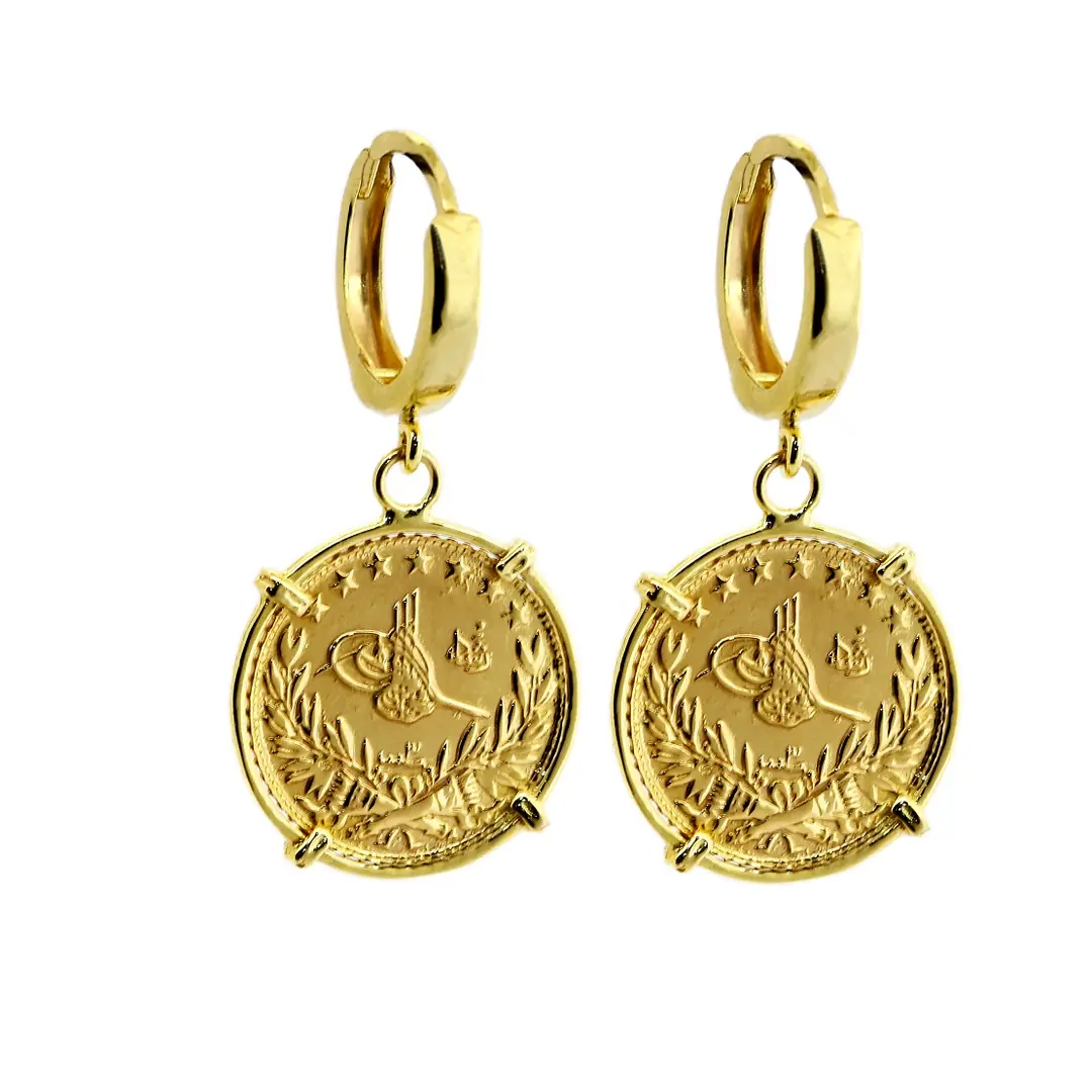 Reşat Quarter Lira Coin Hoop Earrings