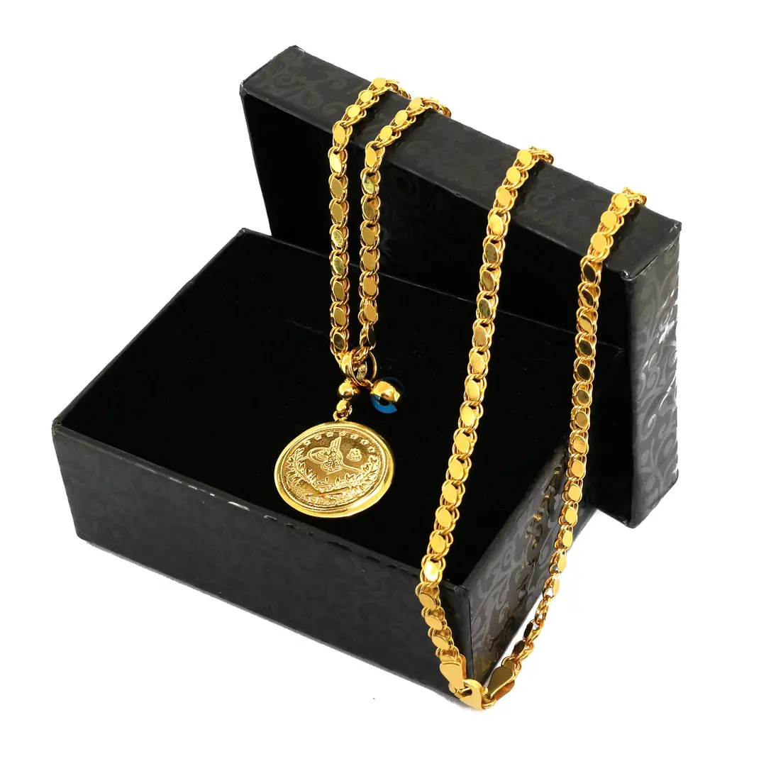 Reşat Half Lira Coin Framed Necklace