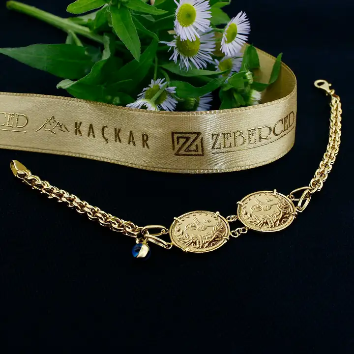 Reşat İki Çeyrek Liralı & Çerçeveli Bileklik