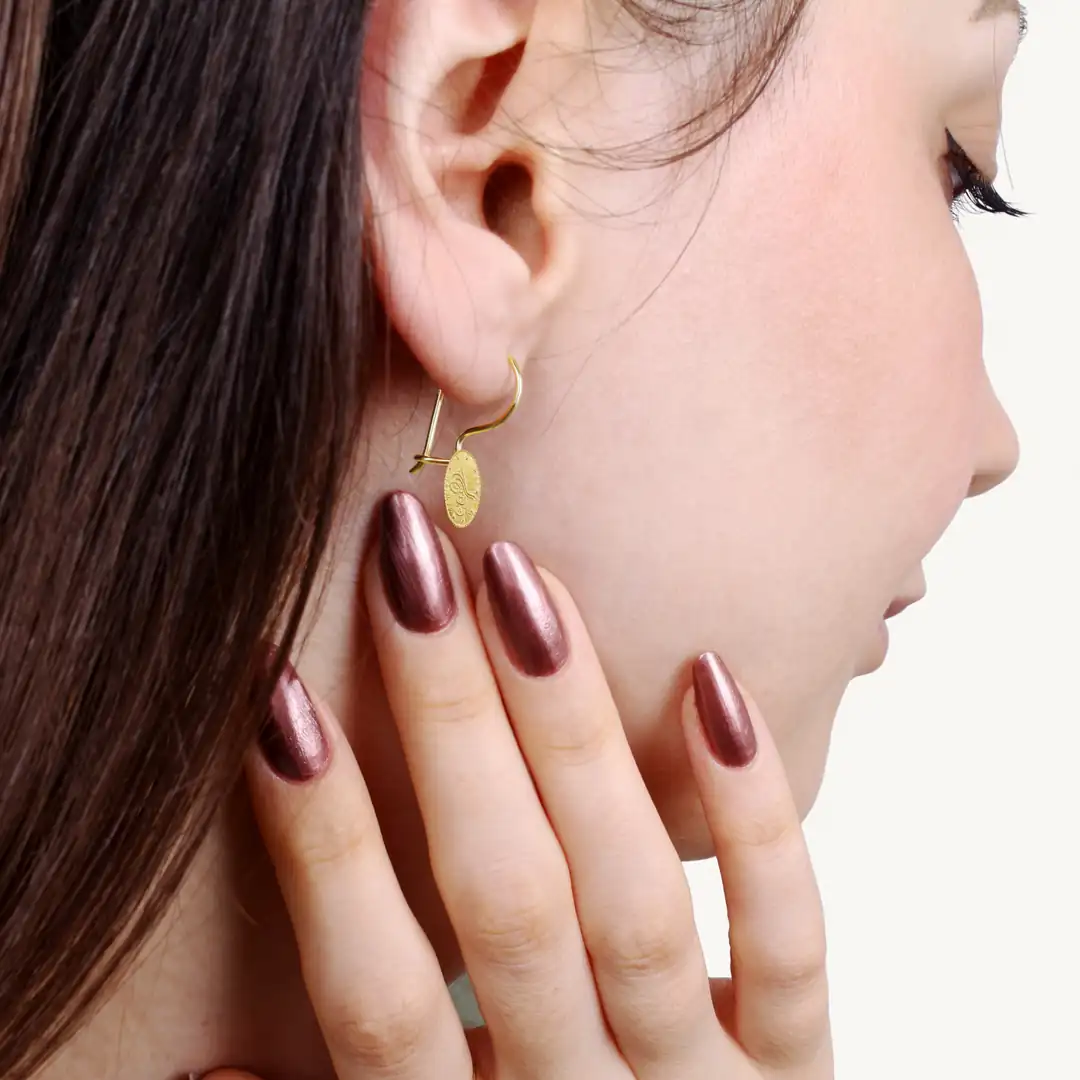Reşat Tughra Baskı Lira Coin Earrings