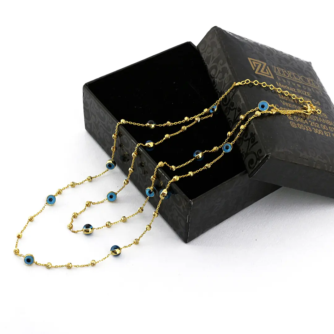 Evil Eyelu Dorica Toplu Gold Necklace
