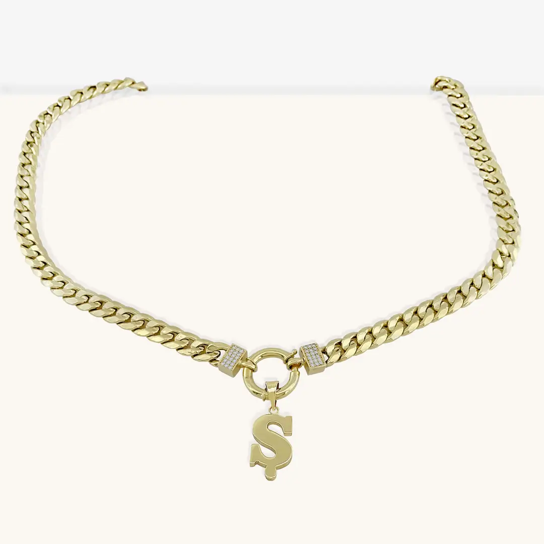 Initial Gourmette Chain Necklace