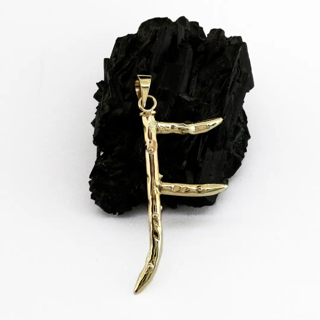 Initial Stud Necklace Pendant F Initial