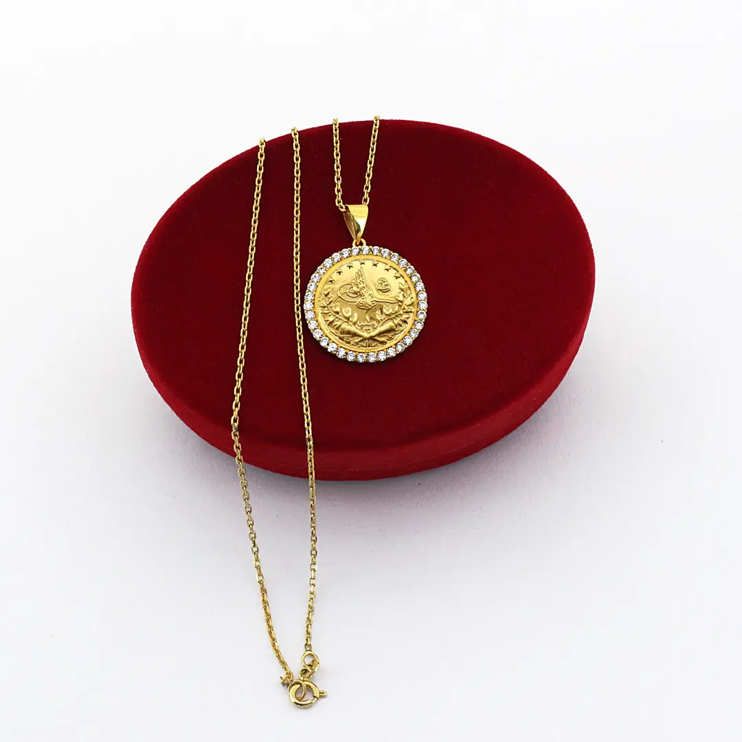 Reşat Half Lira Coin Framed Necklace