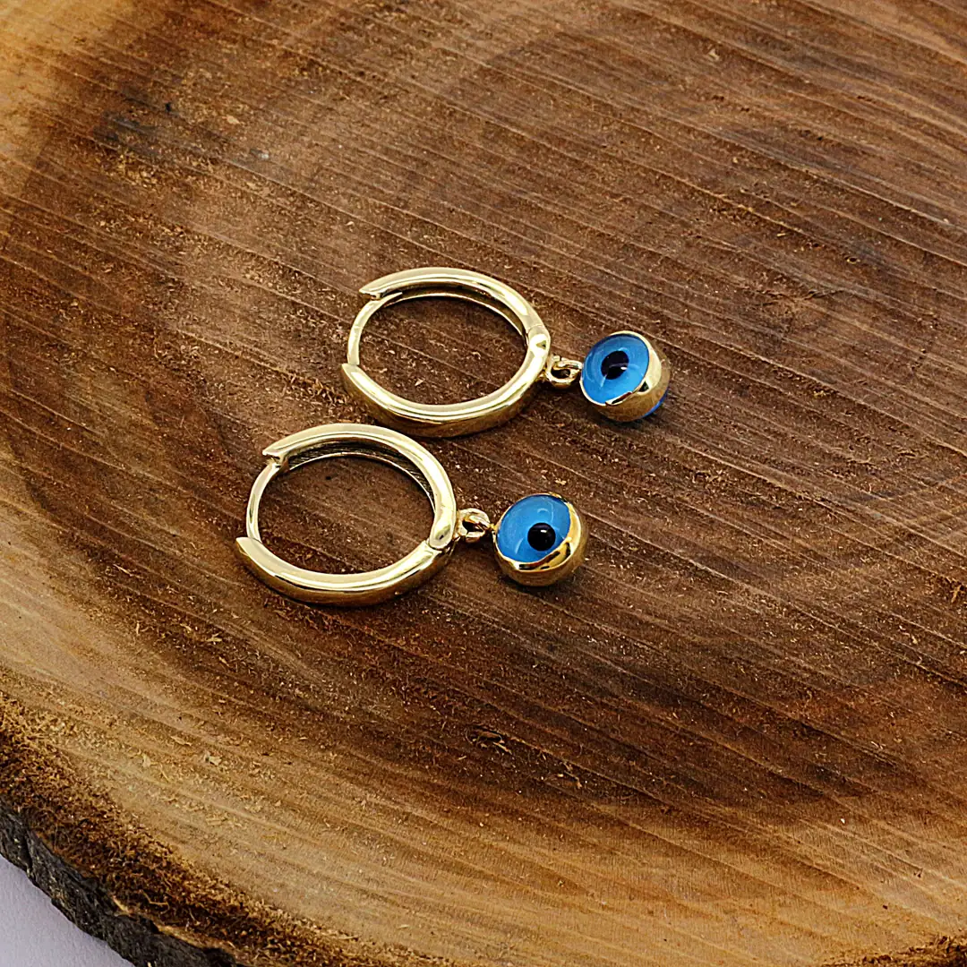 Evil Eyelu Gold Hoop Earrings