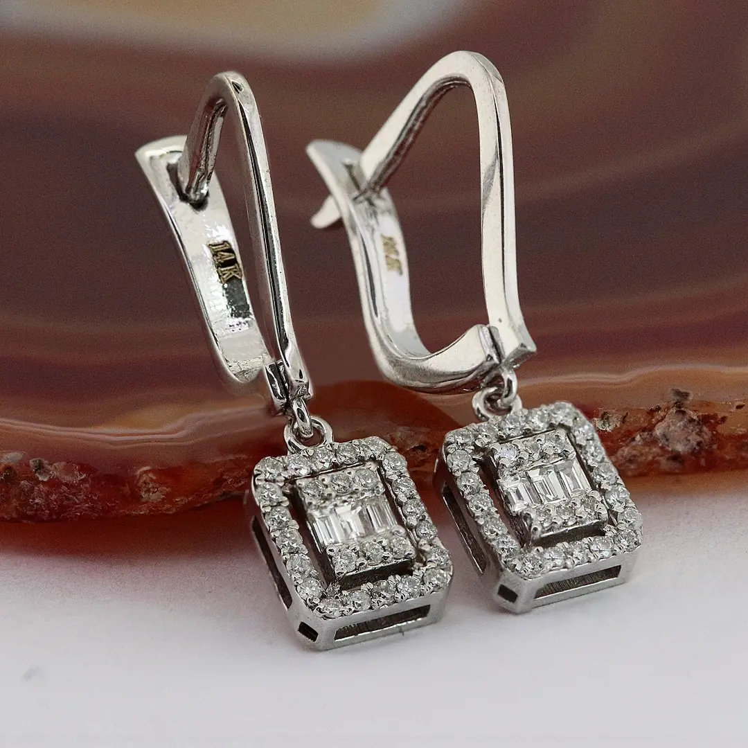 Diamond Baguette Earrings