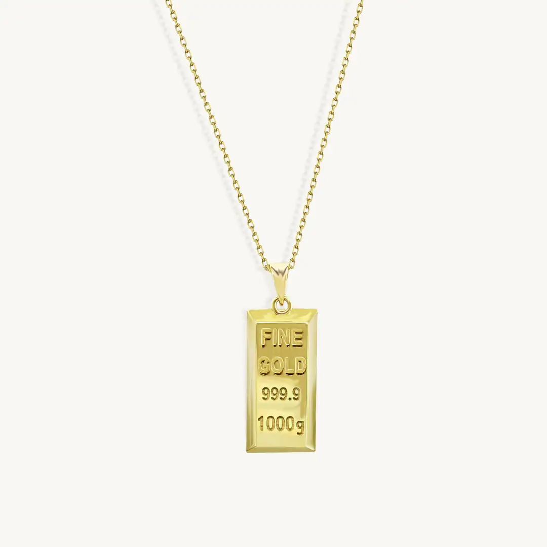 Külçe g Gold Necklace Orta Size