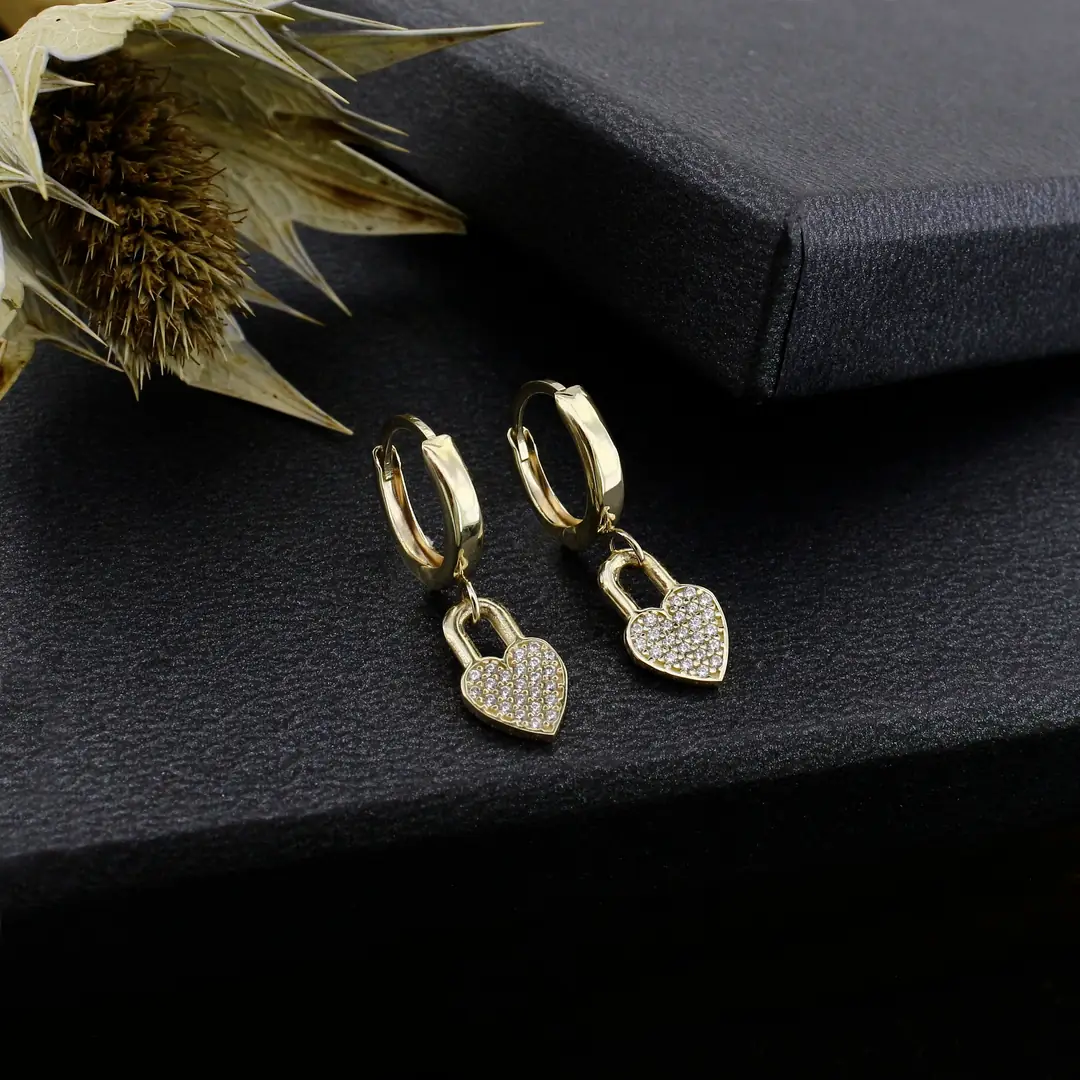 Heart Themed Hoop Earrings