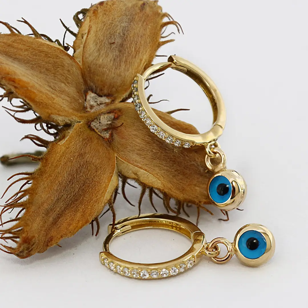 Evil Eyelu Gold Hoop Earrings