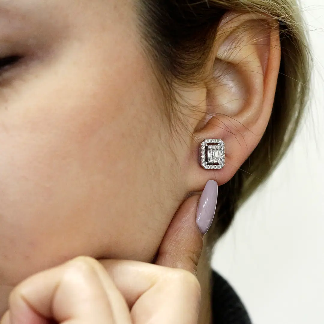 Diamond Baguette Earrings