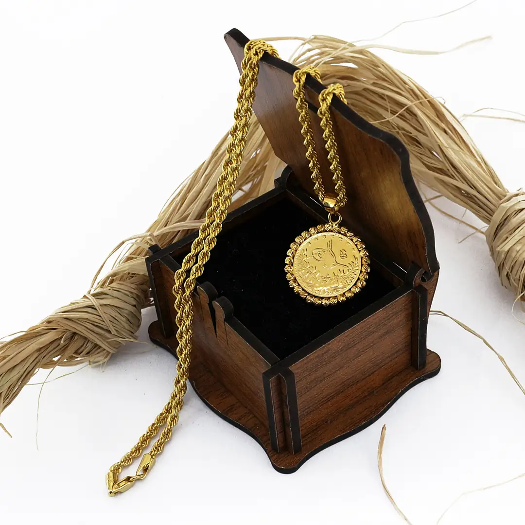 Reşat Half Lira Coin Twist Chain Necklace