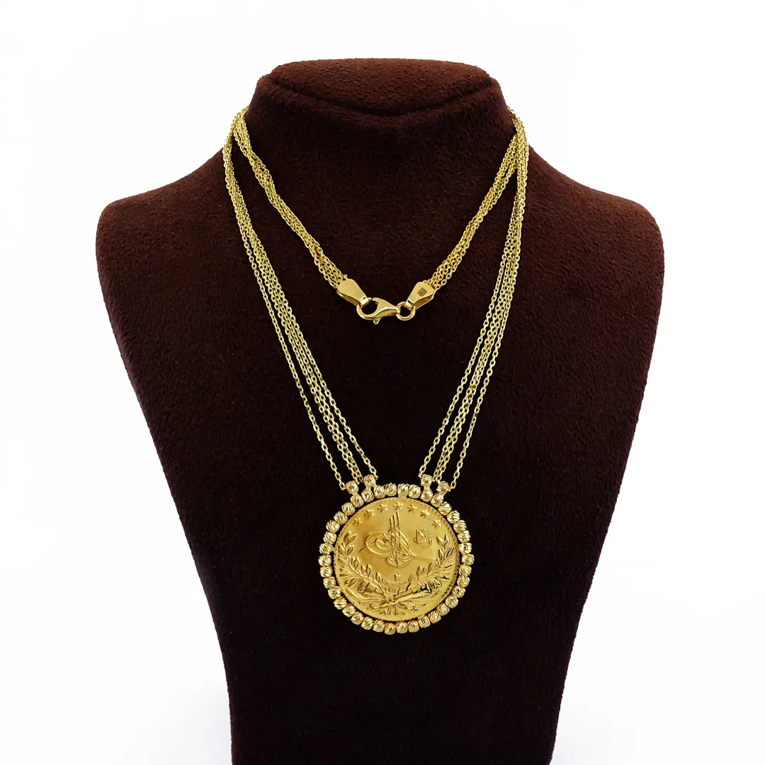 Reşat Tam Lira Coin Dorica Top Framed Necklace