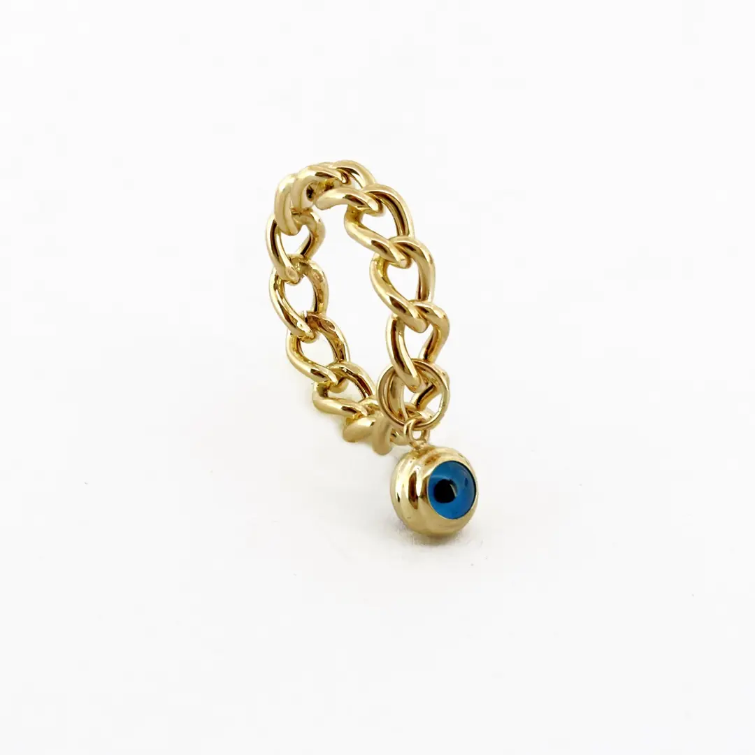 Evil Eyelu Chain Ring