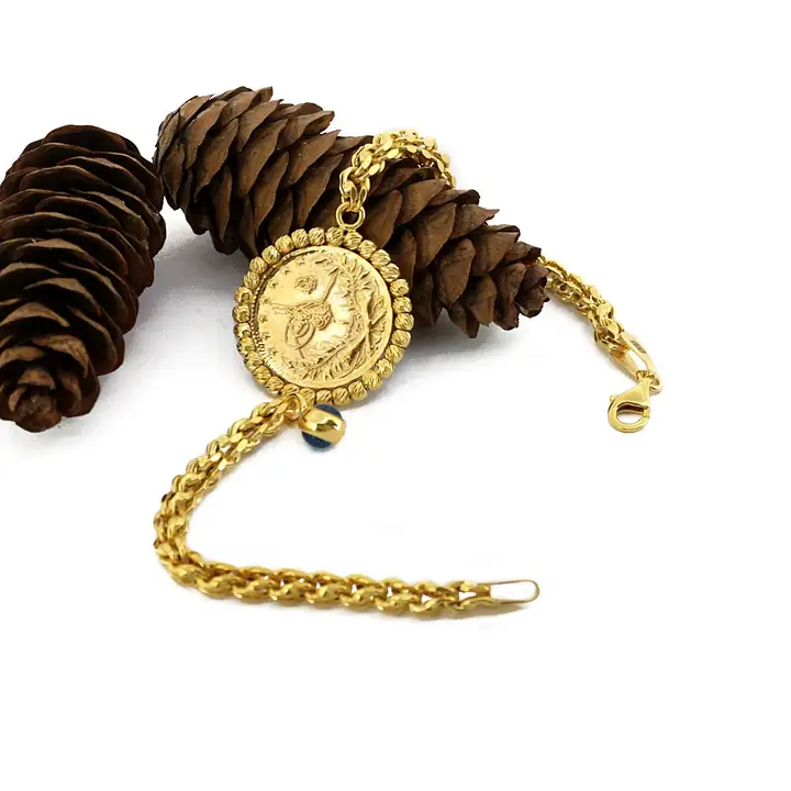 Reşat Yarım Liralı Dorika çerçeveli & Nazar Boncuklu Bileklik