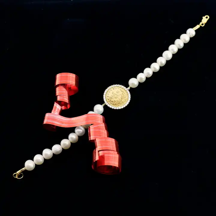 Reşat Çeyrek Liralı Çerçeveli İnci Bileklik