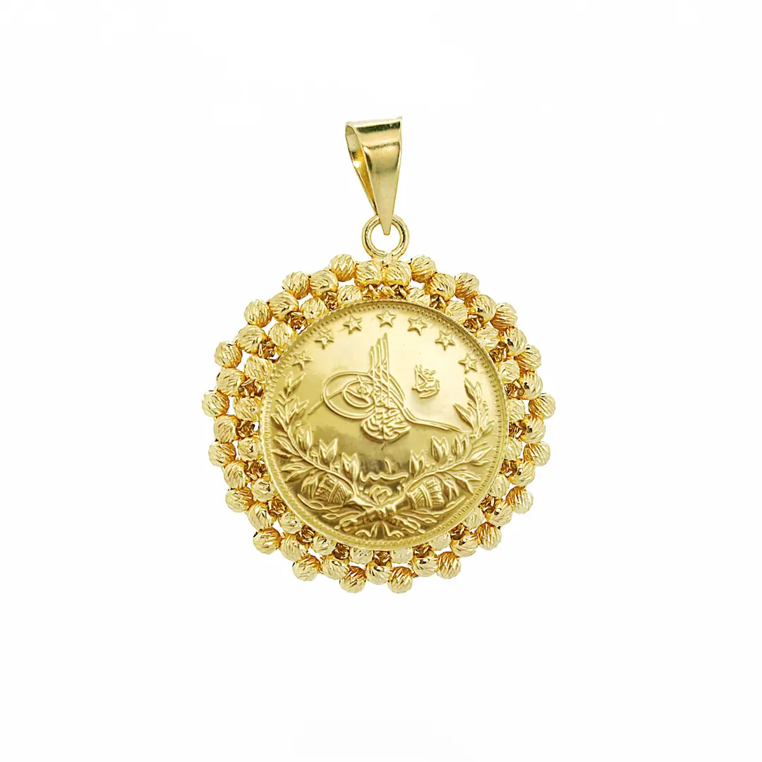 Reşat Tam Lira Coin Dorica Frame Necklace Pendant