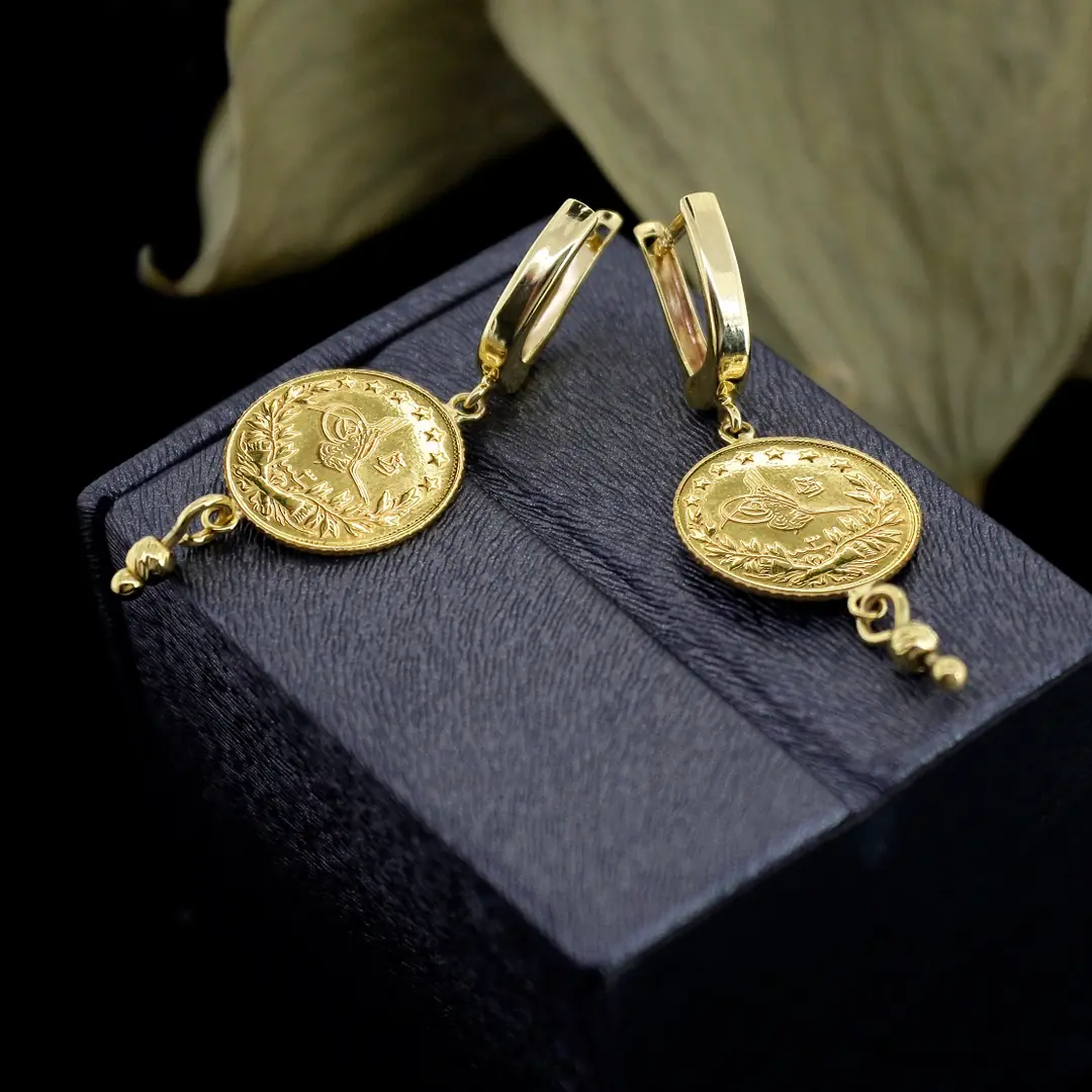 Reşat Quarter Lira Coin Hoop Earrings