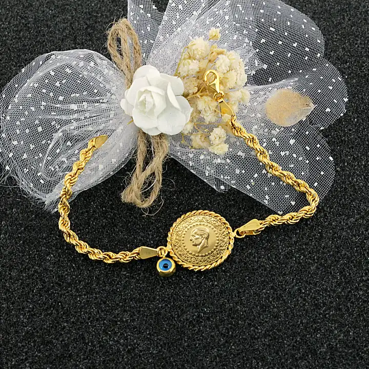 Ziynet Çeyrek Liralı Nazar Boncuklu Bileklik