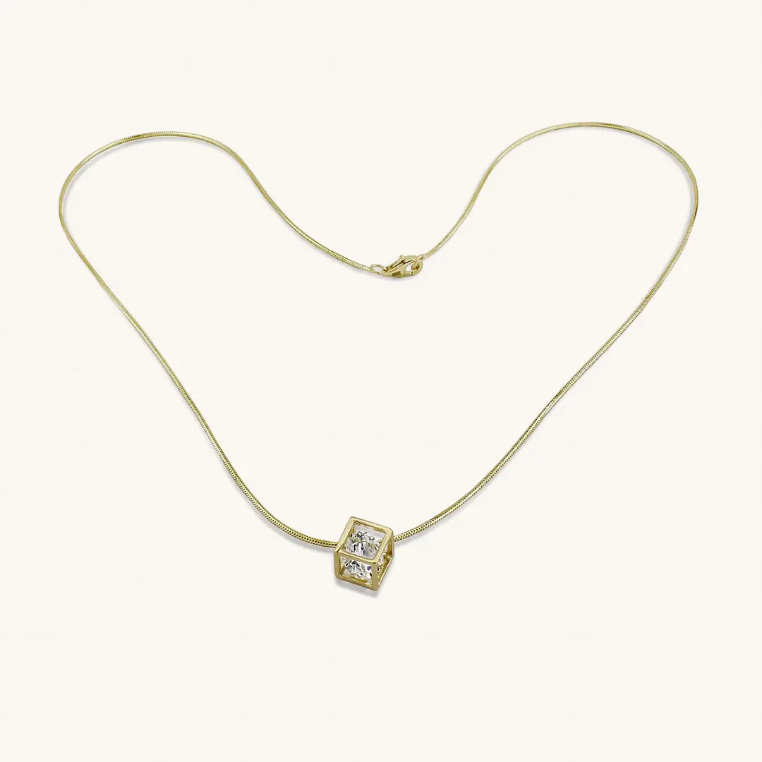 Cube Gold Necklace