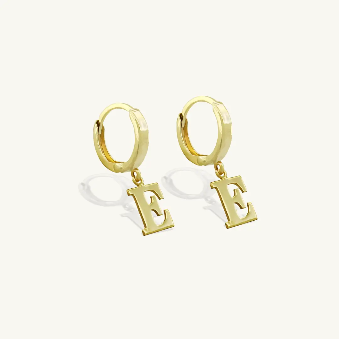 Initial Hoop Earrings