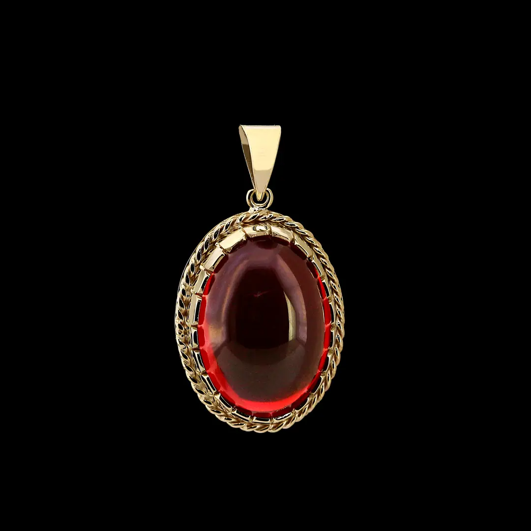 Red Stone-set Necklace Pendant