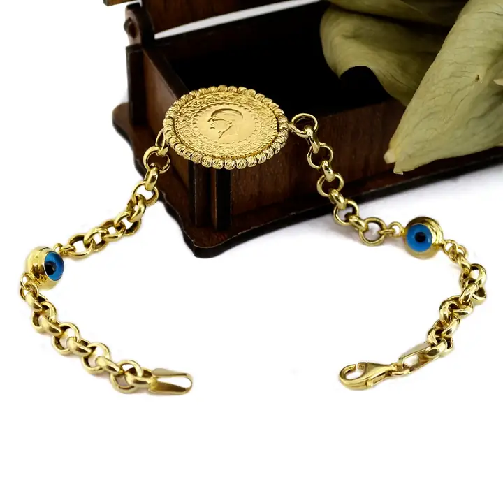 Ziynet Çeyrek Liralı Nazar Boncuklu Bileklik