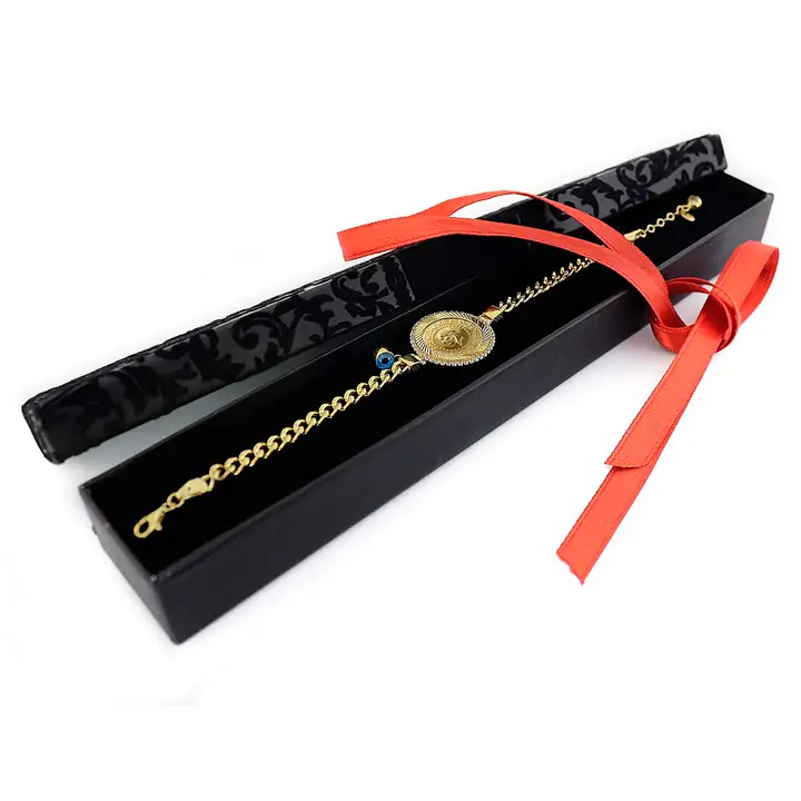 Ziynet Çeyrek Liralı Çerçeveli Nazar Boncuklu Bileklik