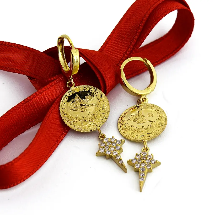 Reşat Quarter Lira Coin Hoop Earrings