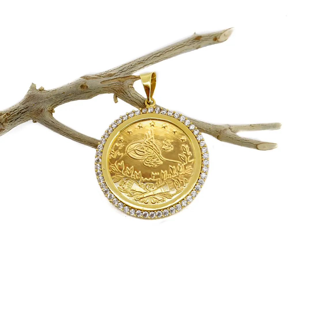 Reşat Tam Lira Coin Framed Necklace Pendant