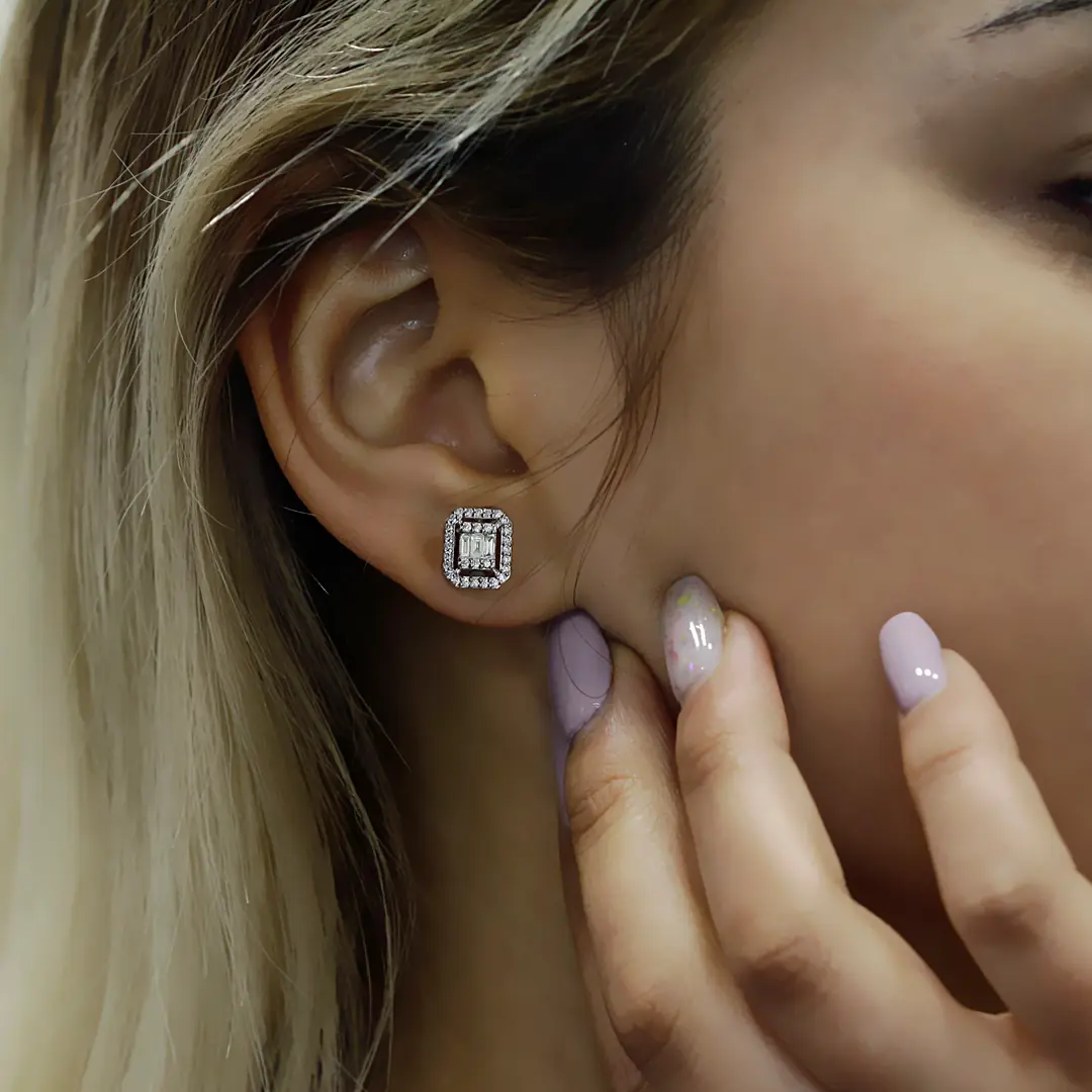 Diamond Baguette Earrings