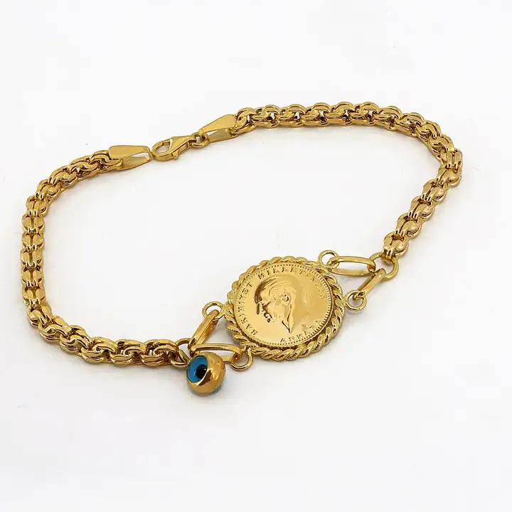 Ata Çeyrek Liralı Nazar Boncuklu Bileklik