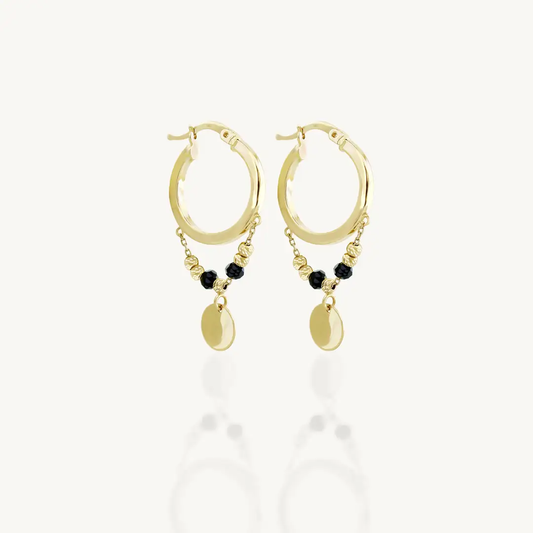 Sequinned Dorica Hoop Earrings