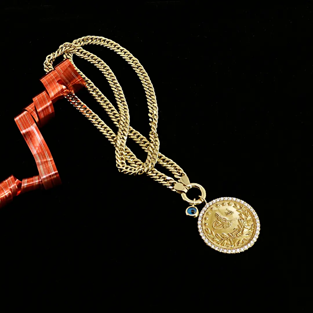 Reşat Tam Lira Coin Framed Necklace