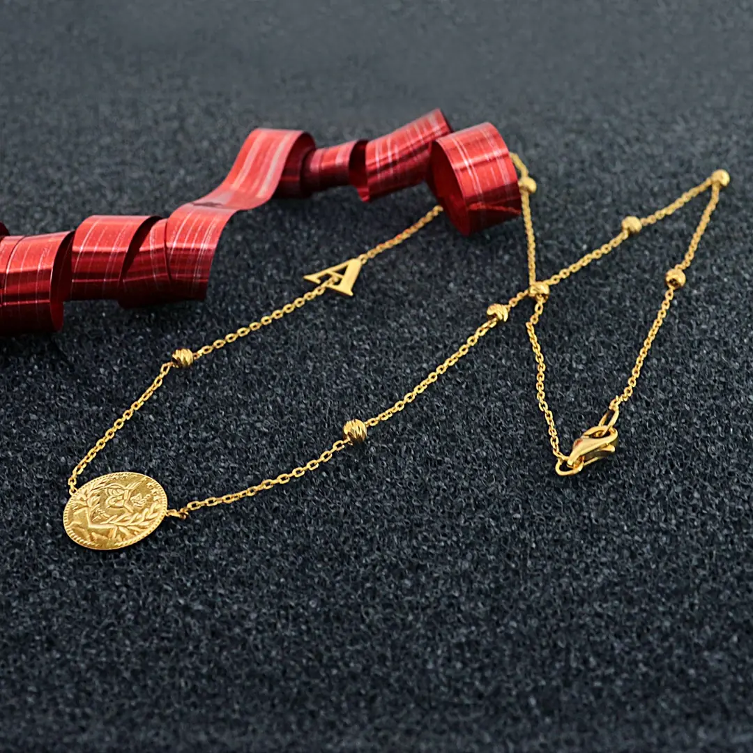 Reşat Baskı Lira Coin Initial Chain Necklace