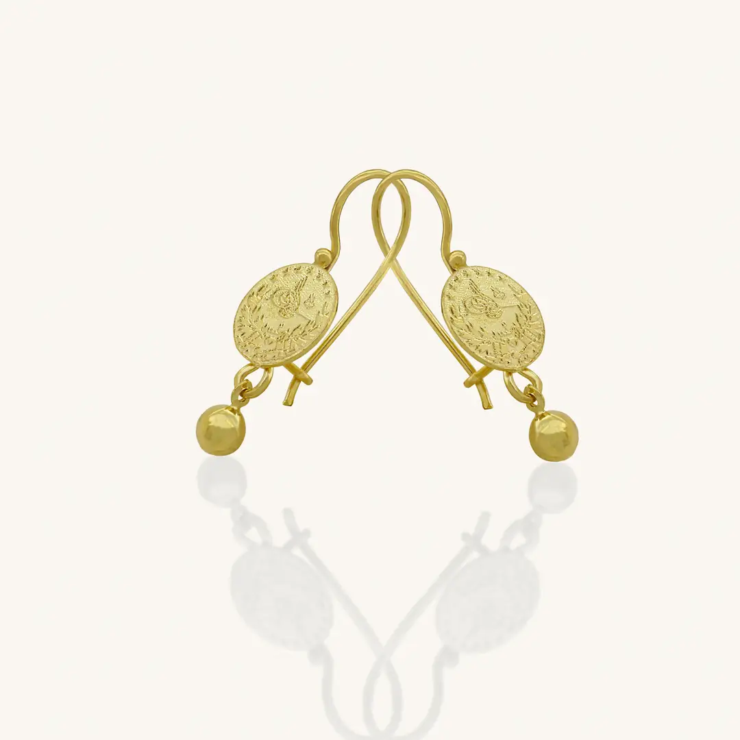 Minik Reşat Baskı Sarkaç Earrings