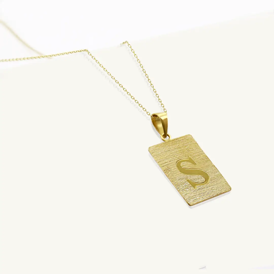 Initial Plaque Necklace