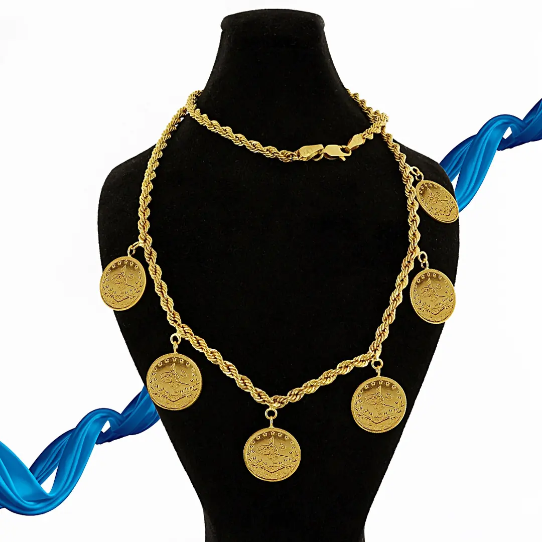 Reşat Quarter Lira Coin Twist Chain Necklace