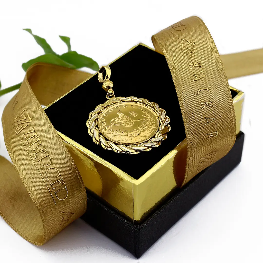 Reşat Tam Lira Coin Twist Framed Necklace Pendant