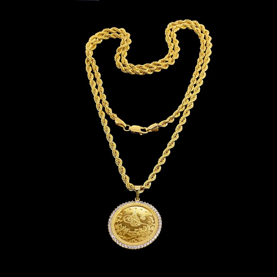 Reşat Tam Lira Coin Framed Chain Necklace