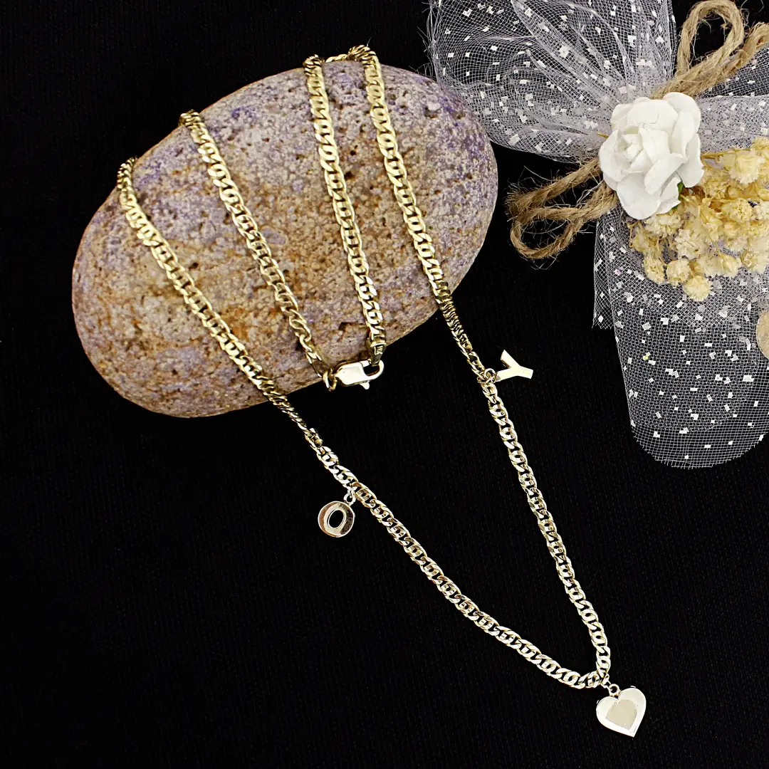 Heart Initial Gold Necklace
