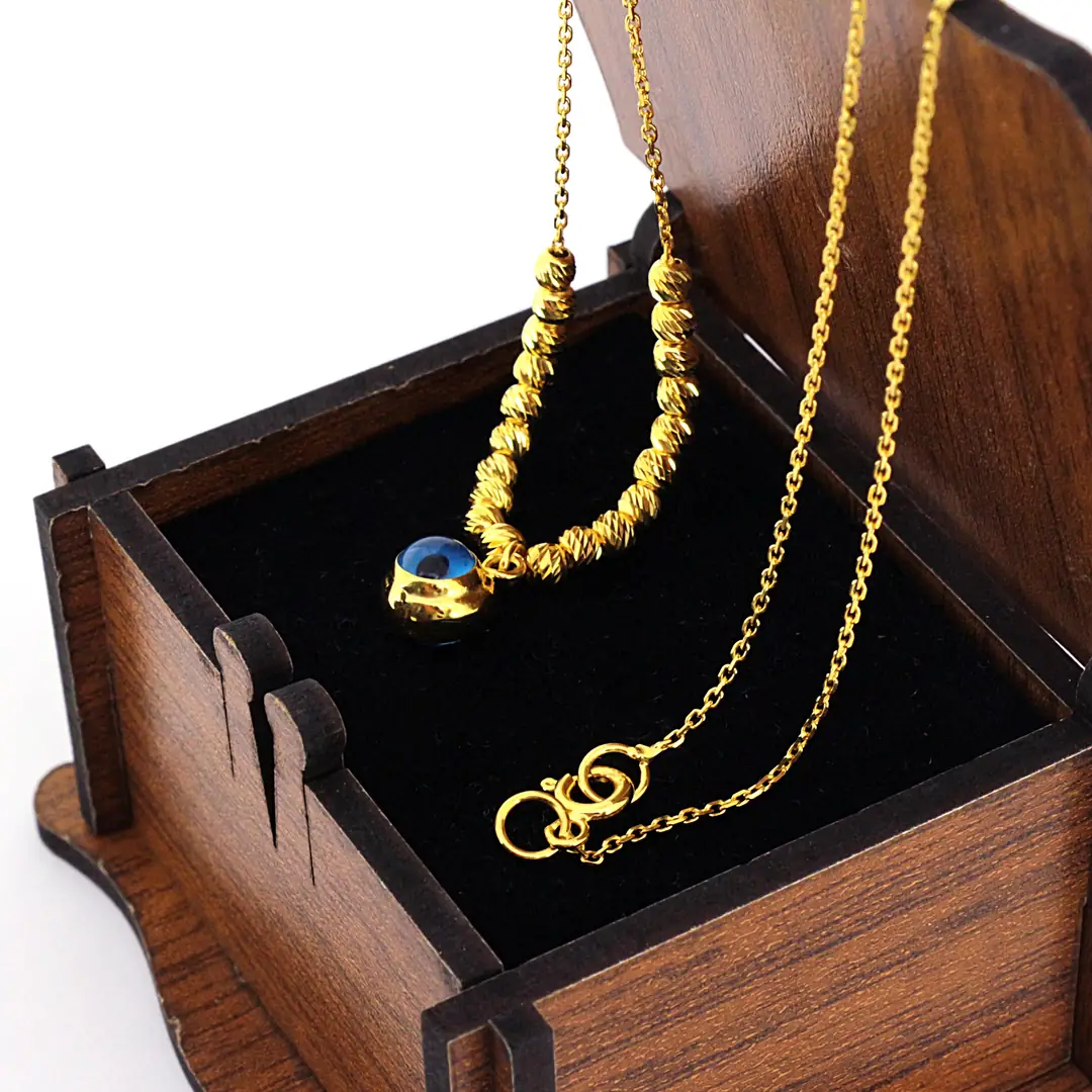 Evil Eyelu Dorica Toplu Gold Necklace