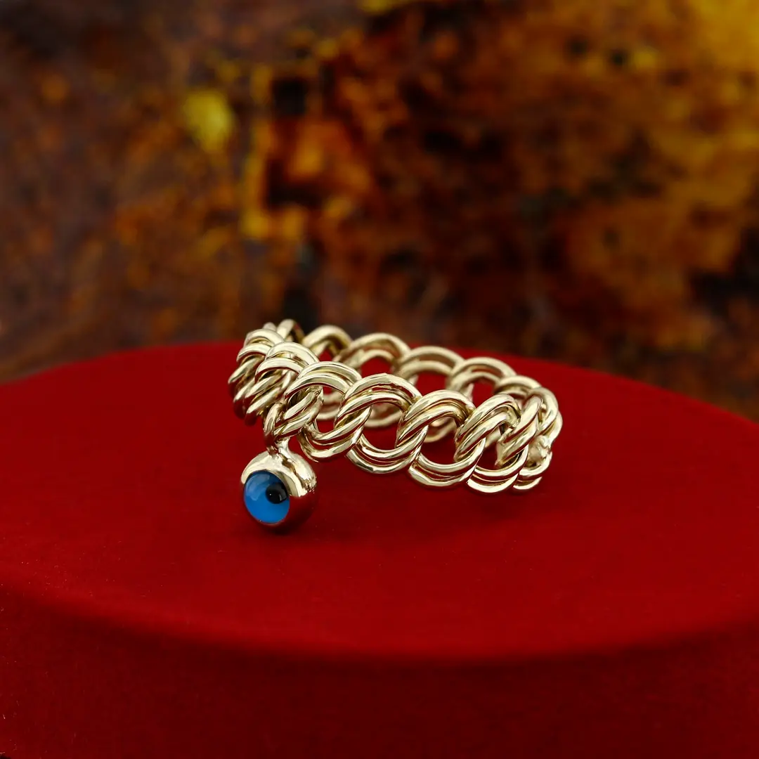 Evil Eyelu Gold Ring